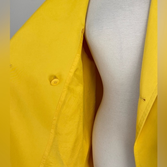 90’s EMANUEL UNGARO Yellow Double Breasted Pea Coat Jacket L - Picture 4 of 12